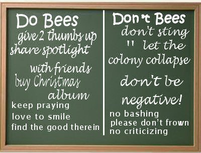 Do Bees and Don't Bees on a chalkboard